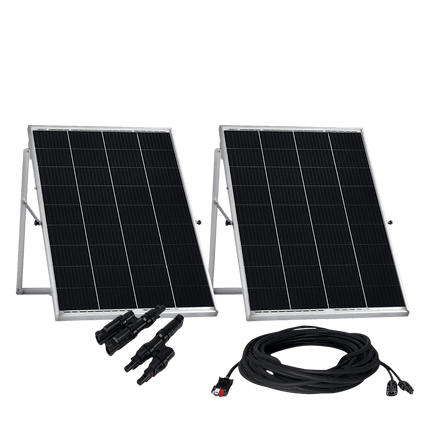 Nature's Generator Rigid 100W Monocrystalline Solar Panels Plus Stand (2 Pack)