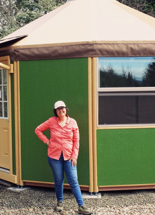 12 Wall Luxury Yurt-Cabin Kit with Solid Walls by Freedom Yurt-Cabins