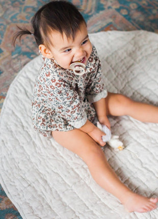 Quilted Play Mat - Natural Chambray