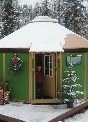 14 Wall Luxury Yurt-Cabin Kit with Solid Walls by Freedom Yurt-Cabins