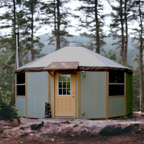 16 Wall Luxury Yurt-Cabin Kit with Solid Walls by Freedom Yurt-Cabins