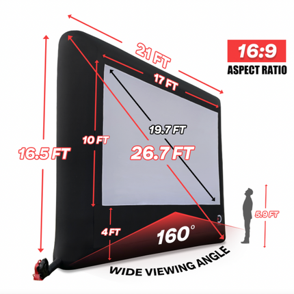 Elite Outdoor Movies Home 17' Inflatable Screen