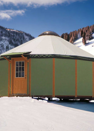 18 Wall Luxury Yurt-Cabin Kit with Solid Walls by Freedom Yurt-Cabins