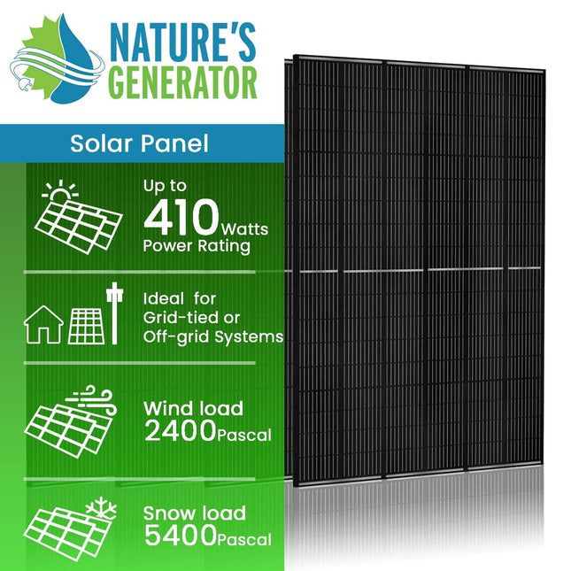 Nature's Generator Rigid 410W Monocrystalline Solar Panels (4 Pack)