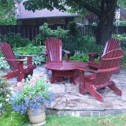 Best Adirondack Chair Co. 5 Piece Solid Wood Adirondack Outdoor Lounge Set
