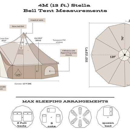 13' (4M) Stella™ Stargazing Canvas Tent