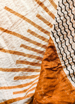 Powered By People Rising Sun Linen Throw