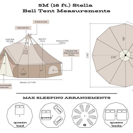16' (5M) Stella™ Stargazer Bell Tent