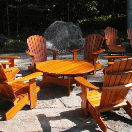 Best Adirondack Chair Co. 7 Piece Solid Wood Adirondack Outdoor Lounge Set
