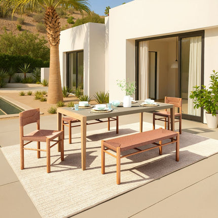 Zuo Modern Iska Kata 5 Piece Outdoor Dining Set - Natural