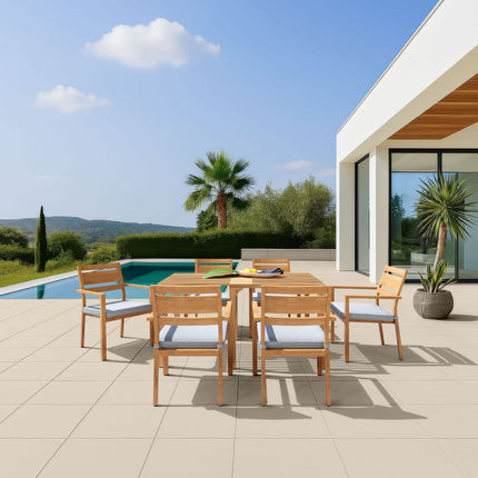 Zuo Modern Riviera Rader 7 Piece Outdoor Dining Set