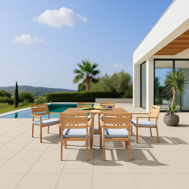 Zuo Modern Riviera Rader 7 Piece Outdoor Dining Set