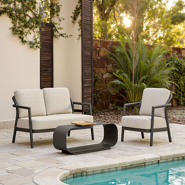 Zuo Modern Rein 3 Piece Outdoor Lounge Set