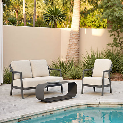 Zuo Modern Rein 3 Piece Outdoor Lounge Set