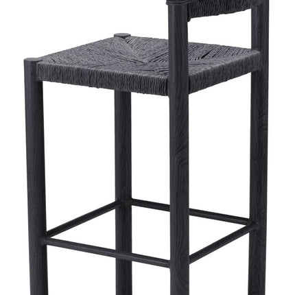 Zuo Modern Iska Black Bar Stool, Set of 2