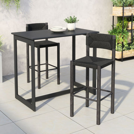 Zuo Modern Iska Black Bar Stool, Set of 2