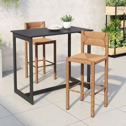 Zuo Modern Iska Natural Bar Stool, Set of 2
