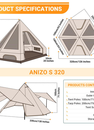 KingCamp Double Spire Canvas Camp Tent