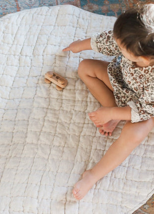 Quilted Play Mat - Natural Chambray