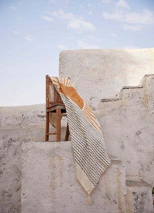 Powered By People Rising Sun Linen Throw