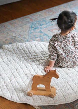 Quilted Play Mat - Natural Chambray