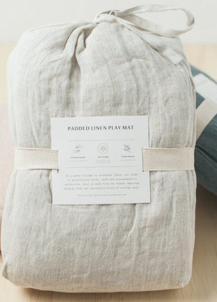 Quilted Play Mat - Natural Chambray