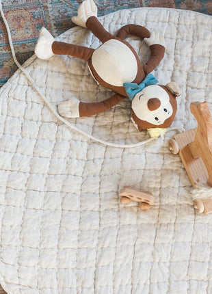 Quilted Play Mat - Natural Chambray