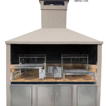 Tagwood BBQ 09SS Insert Style Argentine Santa Maria Wood Fire & Charcoal Gaucho Built in Grill