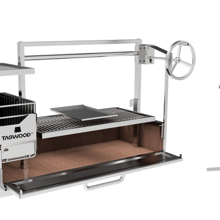 Tagwood BBQ 25SS XL Built-In Santa Maria Argentine Wood Fire & Charcoal Gaucho Grill