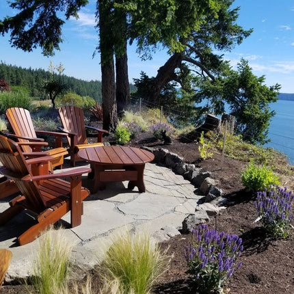 Best Adirondack Chair Co. 5 Piece Solid Wood Adirondack Outdoor Lounge Set