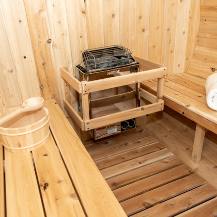 Leisurecraft Canadian Timber Harmony Barrel Sauna - Electric Heater Options