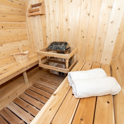 Leisurecraft Canadian Timber Harmony Barrel Sauna - Electric Heater Options