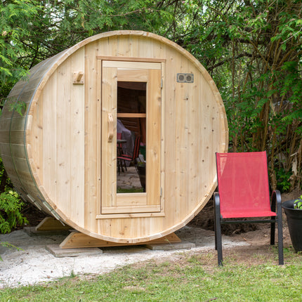 Leisurecraft Canadian Timber Harmony Barrel Sauna - Electric Heater Options