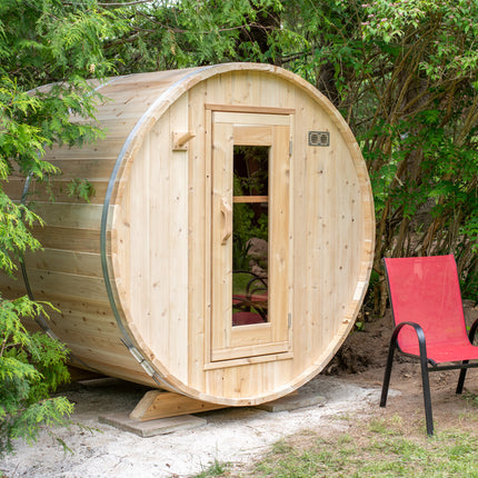 Leisurecraft Canadian Timber Harmony Barrel Sauna - Electric Heater Options