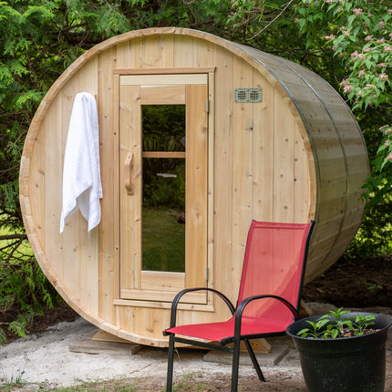 Leisurecraft Canadian Timber Harmony Barrel Sauna - Electric Heater Options