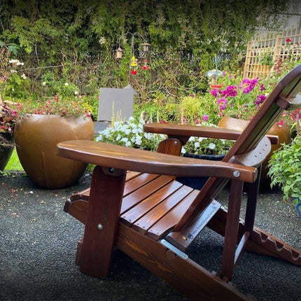 Best Adirondack Chair Co. Solid Wood Reclining Foldable Adirondack Chair