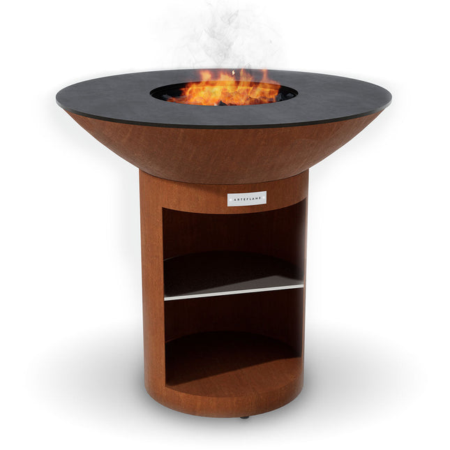 Arteflame Classic 40″ — Storage Base Flat-Top Grill & Fire Bowl (CORTEN Steel)