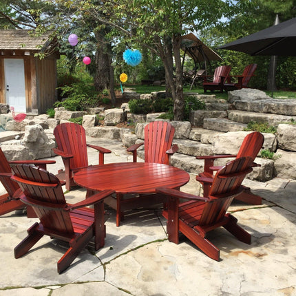 Best Adirondack Chair Co. 7 Piece Solid Wood Adirondack Outdoor Lounge Set