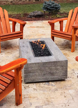The Outdoor Plus 60" Coronado Woodgrain Concrete Fire Pit