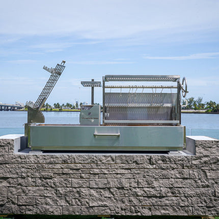 Tagwood BBQ 08SS Argentine Santa Maria Wood Fire & Charcoal Gaucho Built in Grill