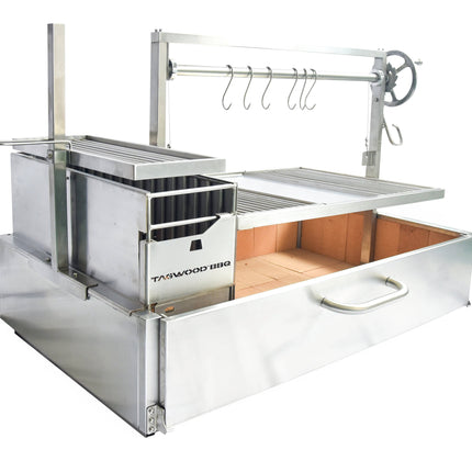 Tagwood BBQ 25SS XL Built-In Santa Maria Argentine Wood Fire & Charcoal Gaucho Grill