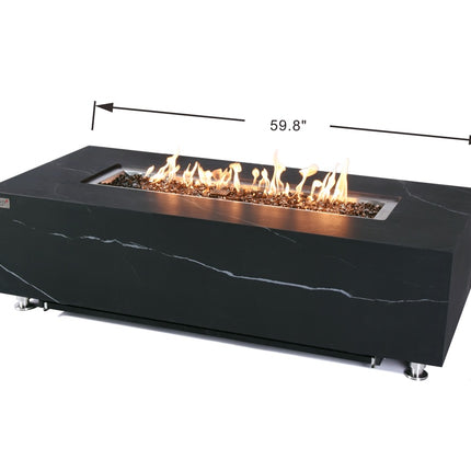 Elementi Plus Varna Marble Porcelain Fire Table