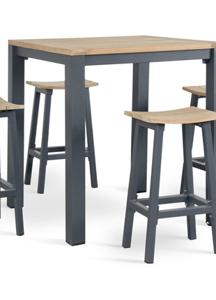 Elba Aluminum Bar Set With Teak Accents