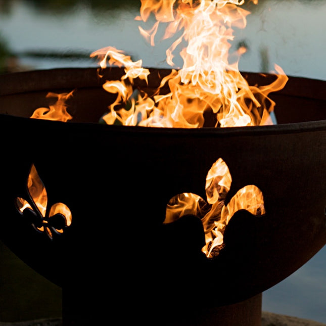 Fire Pit Art Fleur de Lis Fire Pit: Wood, Gas, or Propane Options