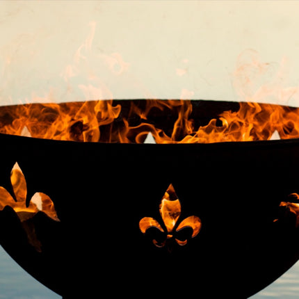 Fire Pit Art Fleur de Lis Fire Pit: Wood, Gas, or Propane Options