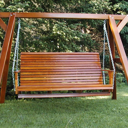 Best Adirondack Chair Co. Solid Wood Family Porch Swing with Frame