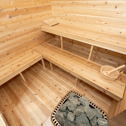 Leisurecraft Canadian Timber Georgian Cabin Sauna with Changeroom - Electric Heater Options