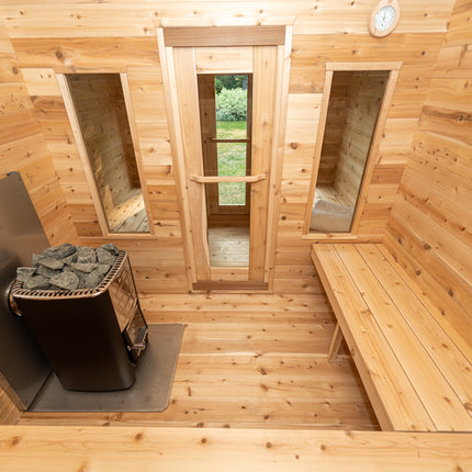 Leisurecraft Canadian Timber Georgian Cabin Sauna with Changeroom - Electric Heater Options