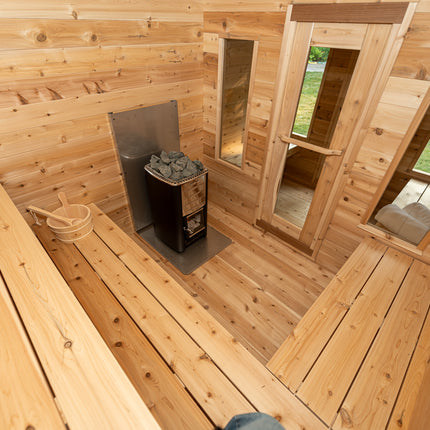 Leisurecraft Canadian Timber Georgian Cabin Sauna with Changeroom - Electric Heater Options