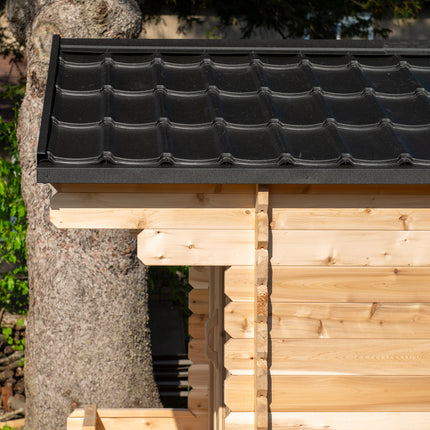 Leisurecraft Canadian Timber Georgian Cabin Sauna with Porch - Electric Heater Options